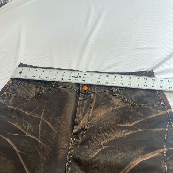 Parva Milano Classic Straight Whiskered Denim Jeans Size 38 X 30 - Picture 3 of 10